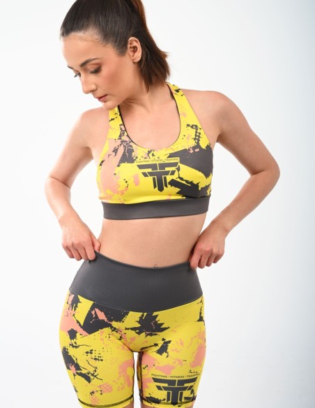 Two-Tone Sports Shorts - Yellow / Black